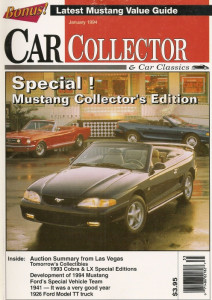 CAR COLLECTOR & CAR CLASSICS 1994 JAN - MUSTANG COLLECTOR EDITION